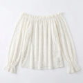 Veluna - Off-Shoulder Lace Blouse with Bell Sleeves