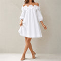 Florenza – Women's Sculpted Rose Off-Shoulder Dress