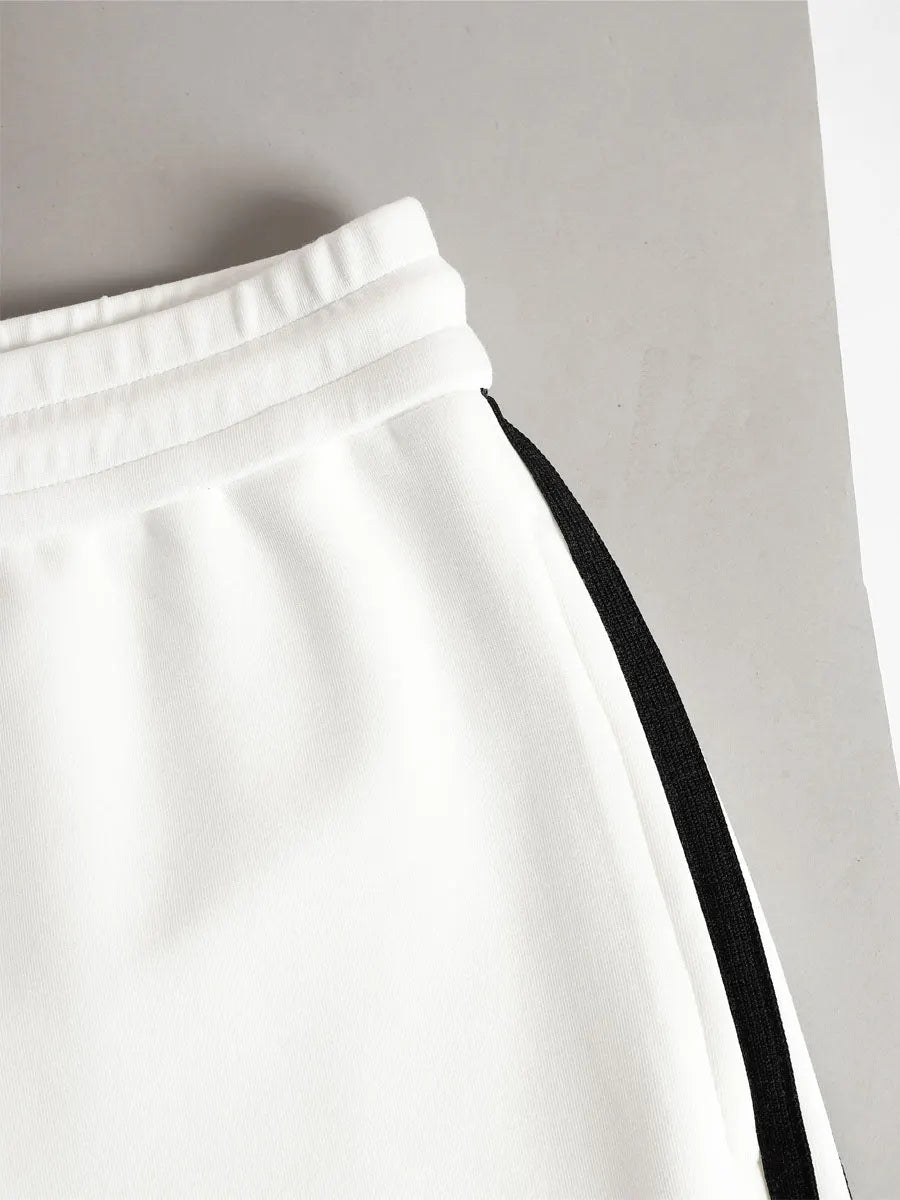 Sporty Off-the-shoulder Long-sleeved Top And Pants Set