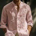 Men's Japanese Sakura Art Print Long Sleeve Shirt