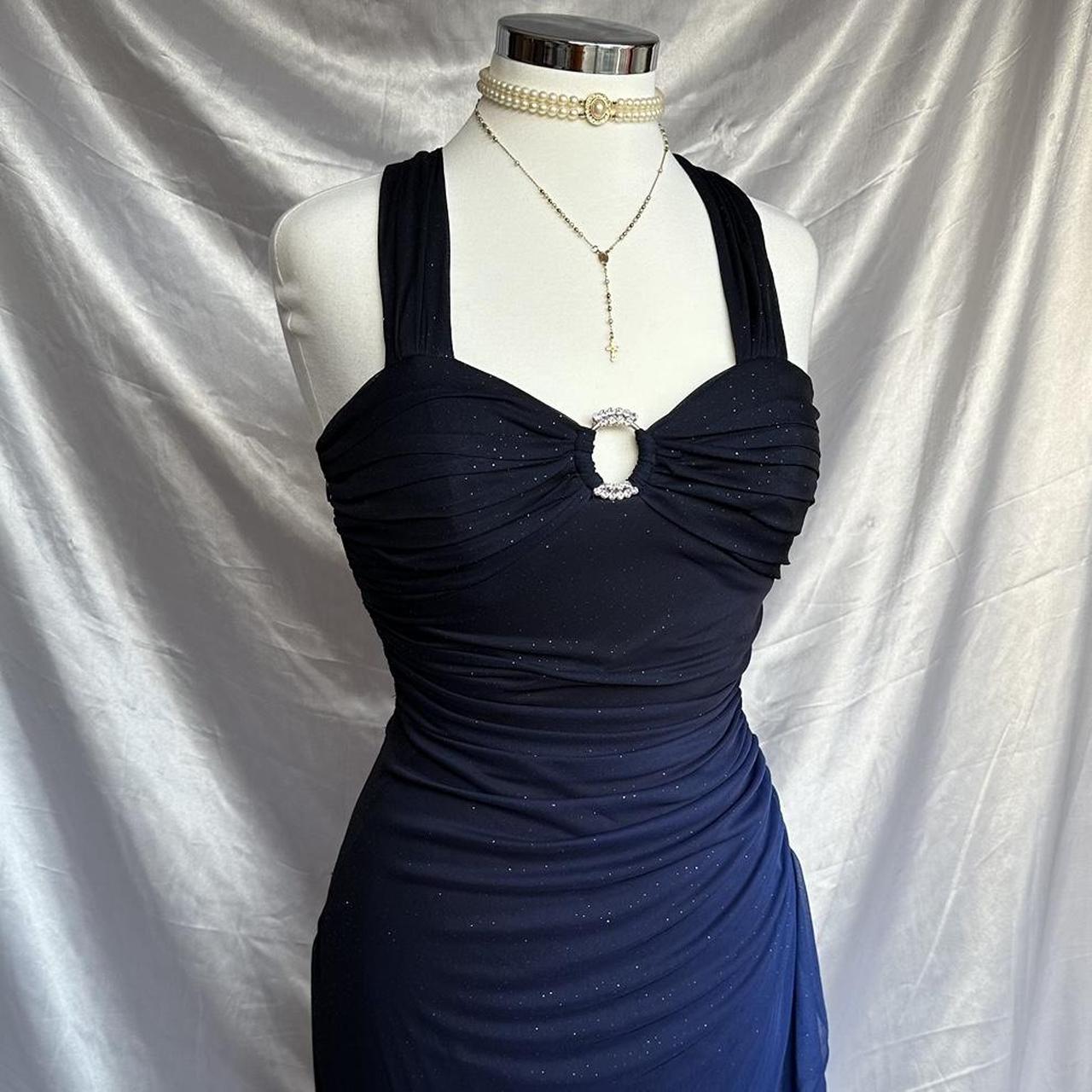 Betsy & Adam Women's Black and Blue Dress