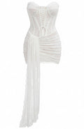 Strapless Lace Bustier Corset Dress White