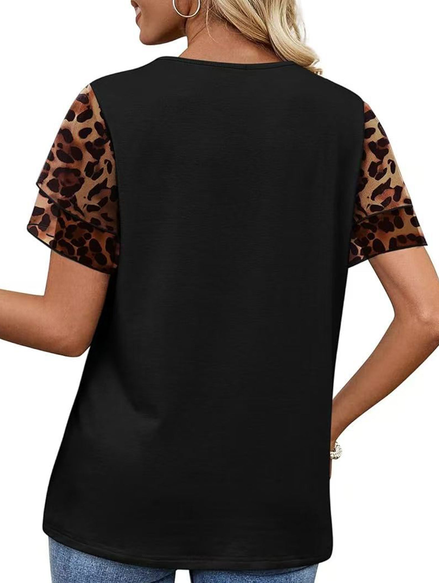 Crewneck Print Double Sleeve Tee_CWTTS00917