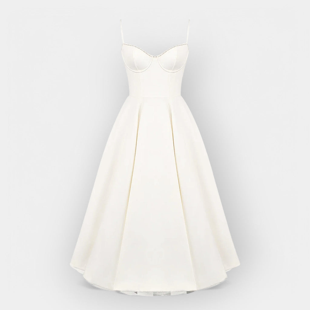 Simple White Midi Dress