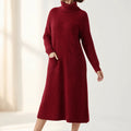 Velara – Women's Relaxed Turtleneck Sweater Dress with Pockets