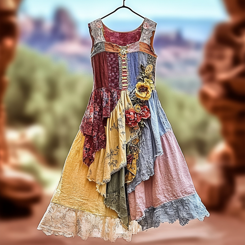 Colorful Vacation Color Block Dress c5eb