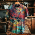 Men's Hippie Tie Dye Print Vintage T-shirt