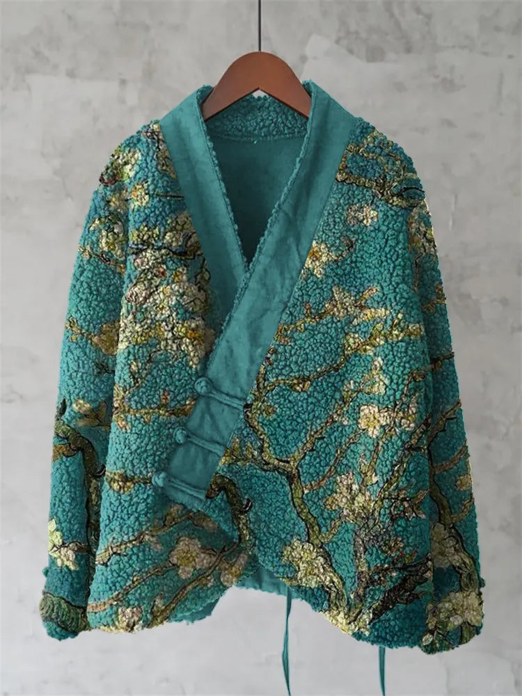 Japanese Floral Embroidery Print Women'S Kimono Cardigan