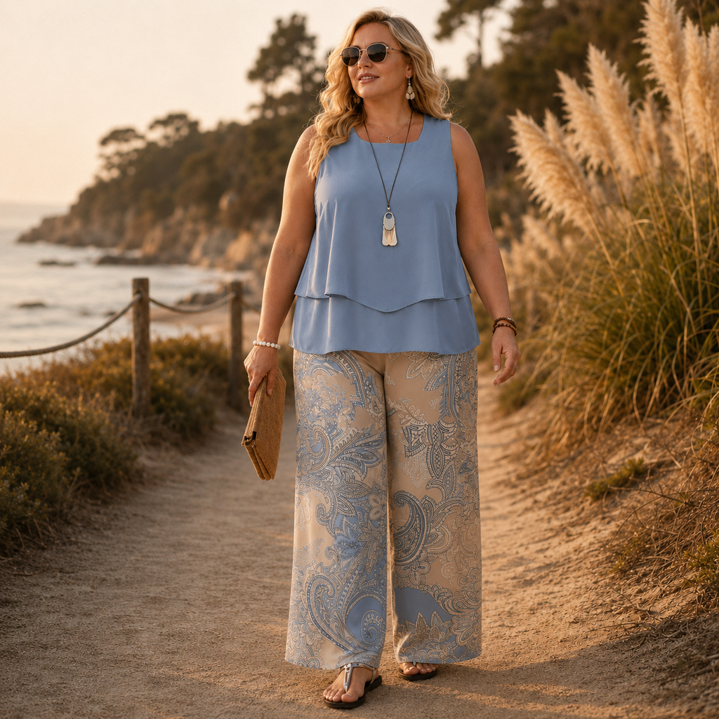Sereluna – Plus Size Paisley Two-Piece Set