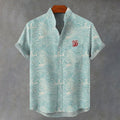 Japanese Wave Art Print Casual Shirt