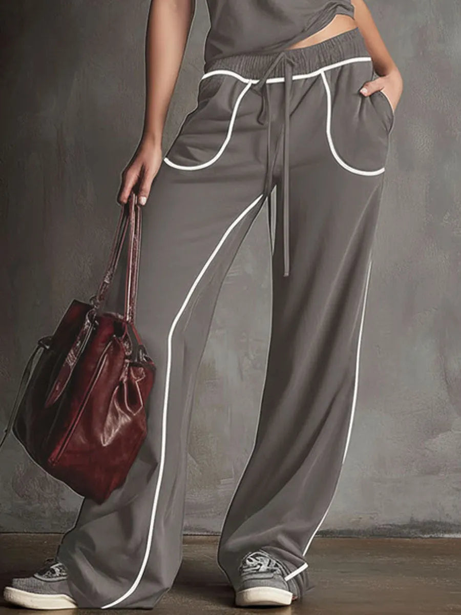 Casual Sporty Sleeveless Top And Pants Set