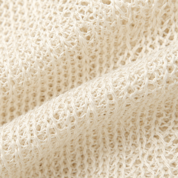Solvera – Open Knit Batwing Top with Asymmetric Hem