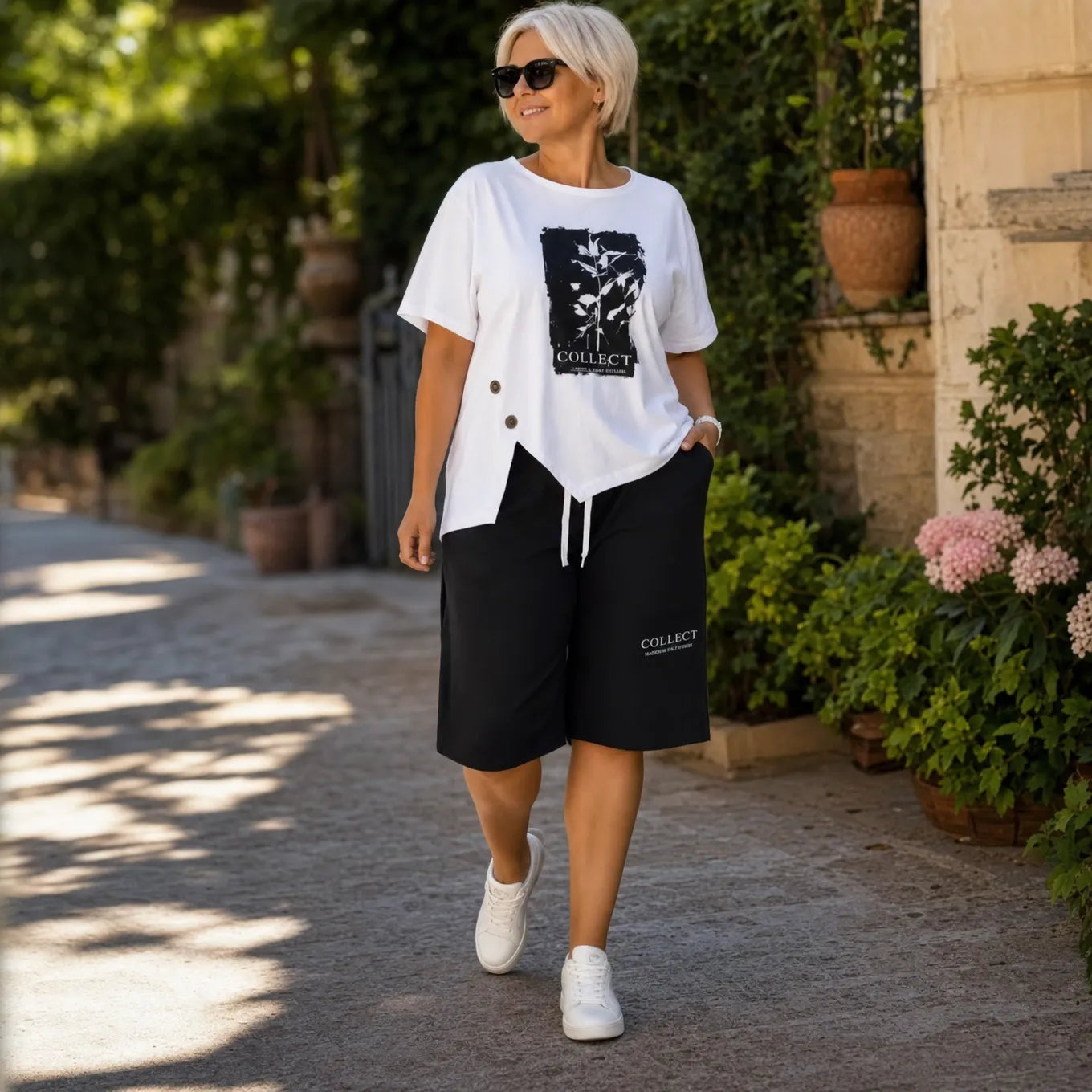 Sunlora – Women's Graphic Tee and Bermuda Shorts Set