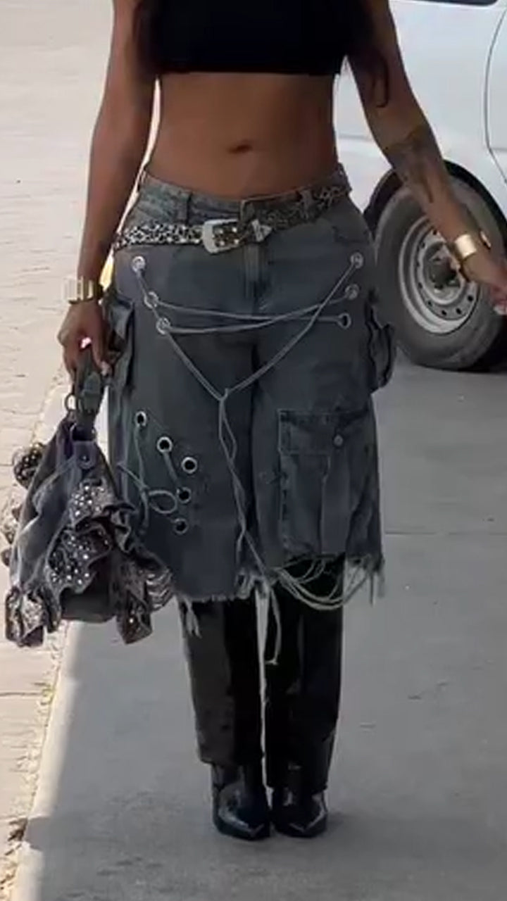 Women Hollowed Out Casual Jeans