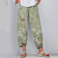 Floral Bird Print Loose Casual Pants