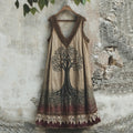 Tribal Viking Celtic Knot Gradient Art Linen Tank Dress