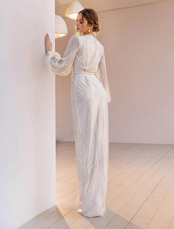 Modernistic White Wedding Dress