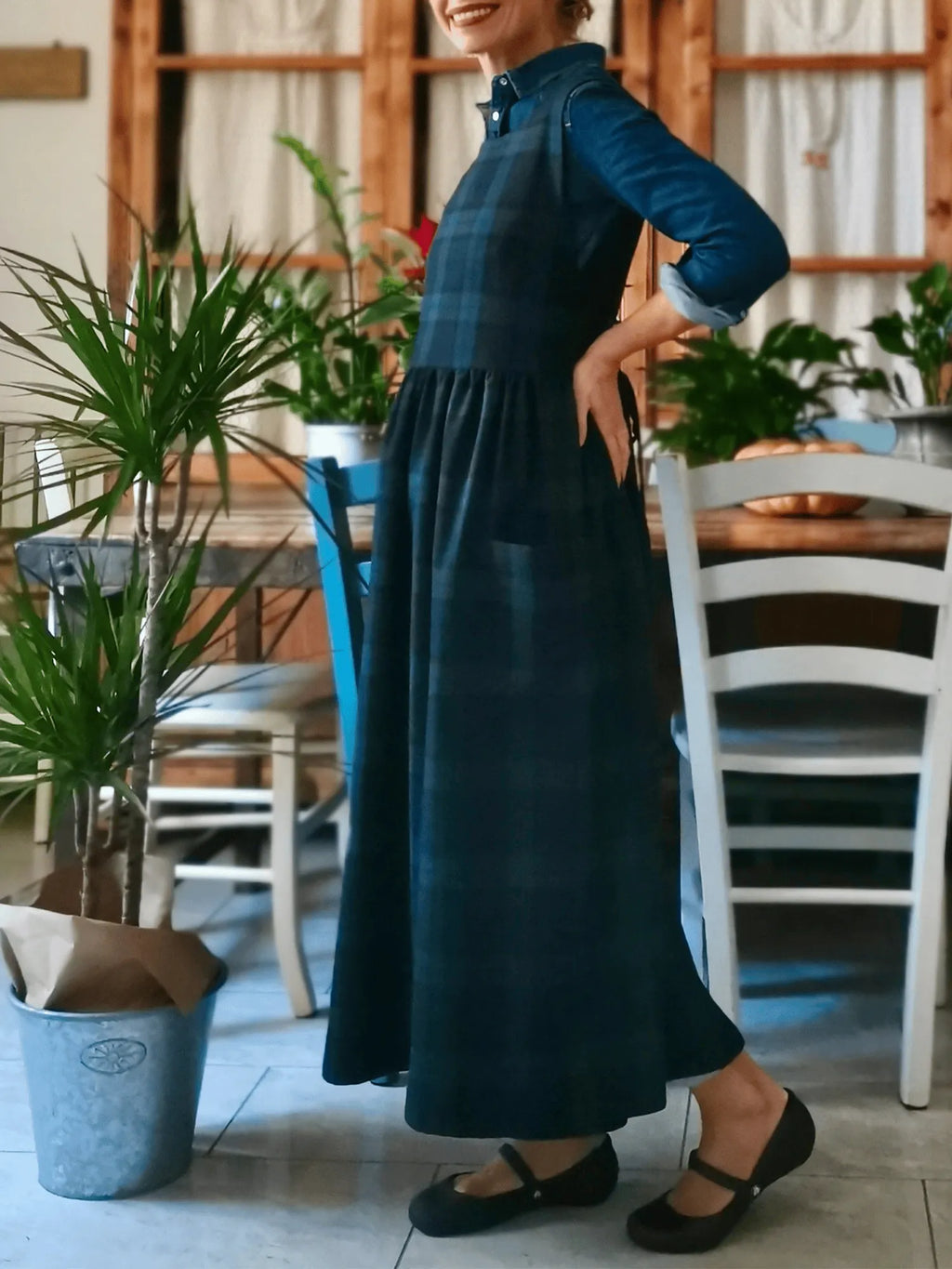 Green and Blue Tartan Apron