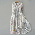 Vintage Flowers Graphics Print Lace-Up Dress