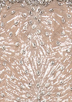 Strapless Crystal Sequined Maxi Dress Nude