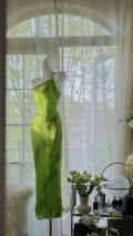 Vintage Evening Dresses, Green Sleeveless Party Gowns  25531