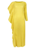 Ladies' High-End Asymmetrical Solid Color Patchwork Dress