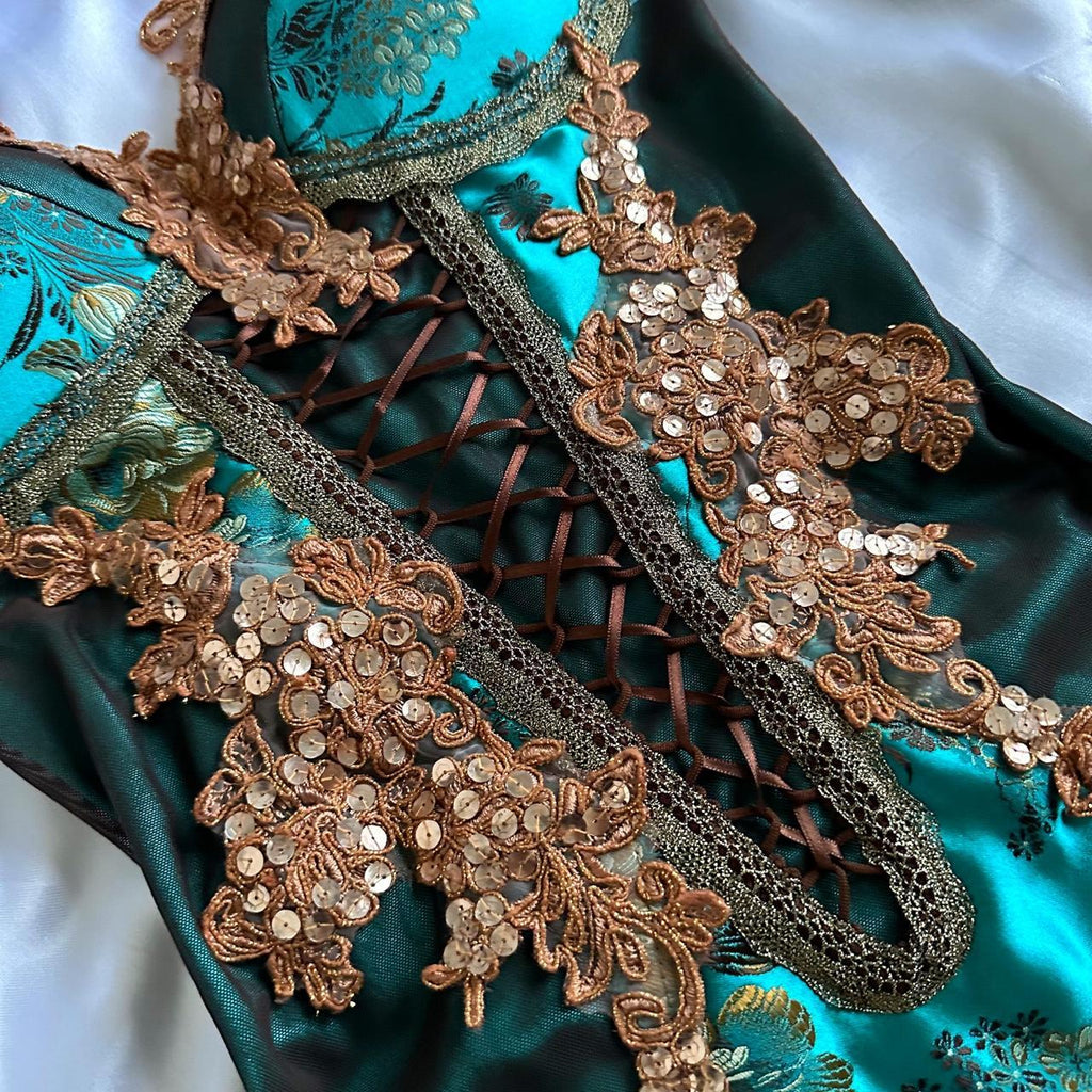 & Other Stories Women's Blue and Gold Dress