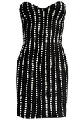 Strapless Crystal Mini Dress Black