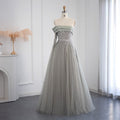 Dreamy Vow Olive Green Luxury Dubai Evening Dress with One Sleeve Beaded Arabic Women Formal Party Dresses for Wedding 330