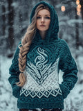 Gradient Totem Pattern Women's Hooded Sweater