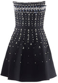 Crystal Strapless A Line Dress Black