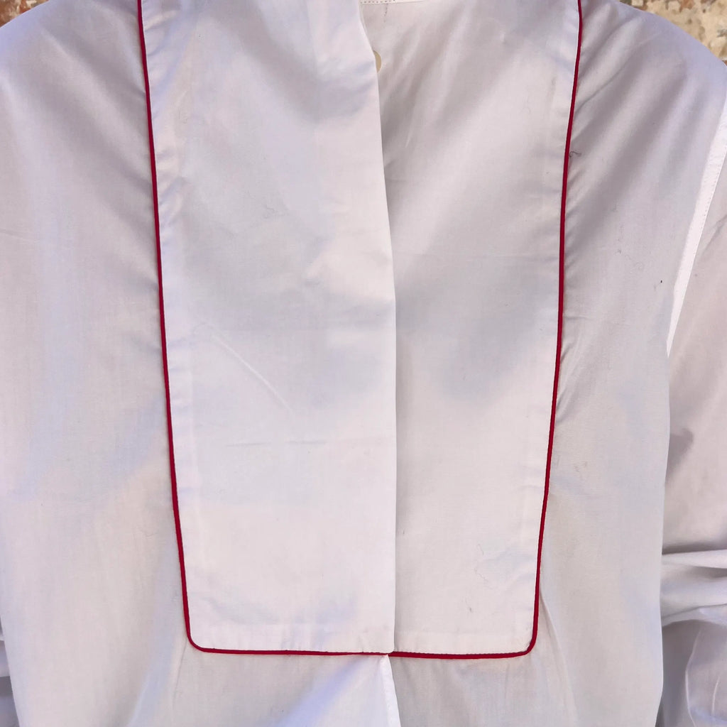 Shirt N. 2 - French Intellectual Embroidered Bib Blouse with Tulip Hem | Dadihouse
