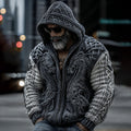Men's Viking Dragon Totem Chunky Knit Hooded Cardigan
