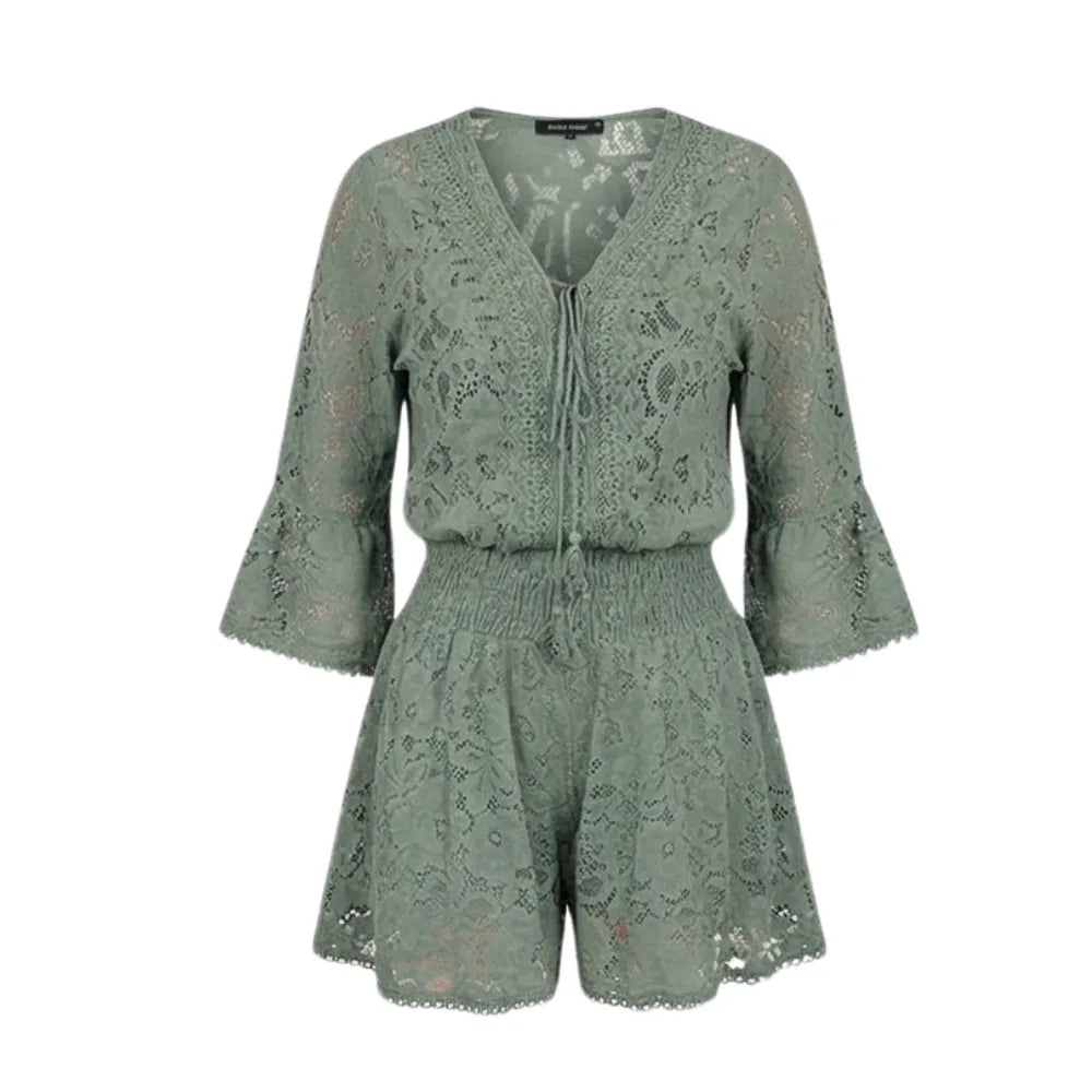 Florenza – Floral Lace V-Neck Romper