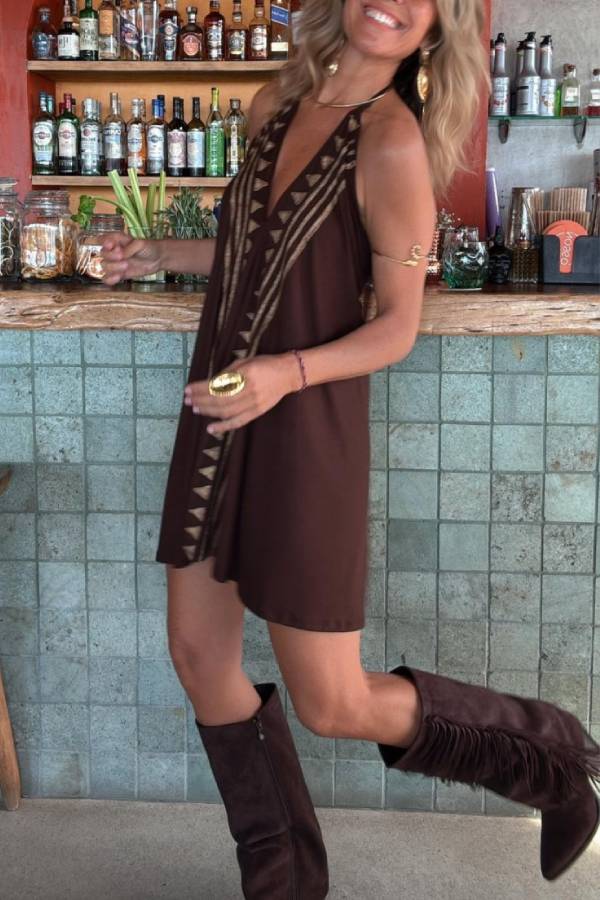 FELIX brown/gold, short dress
