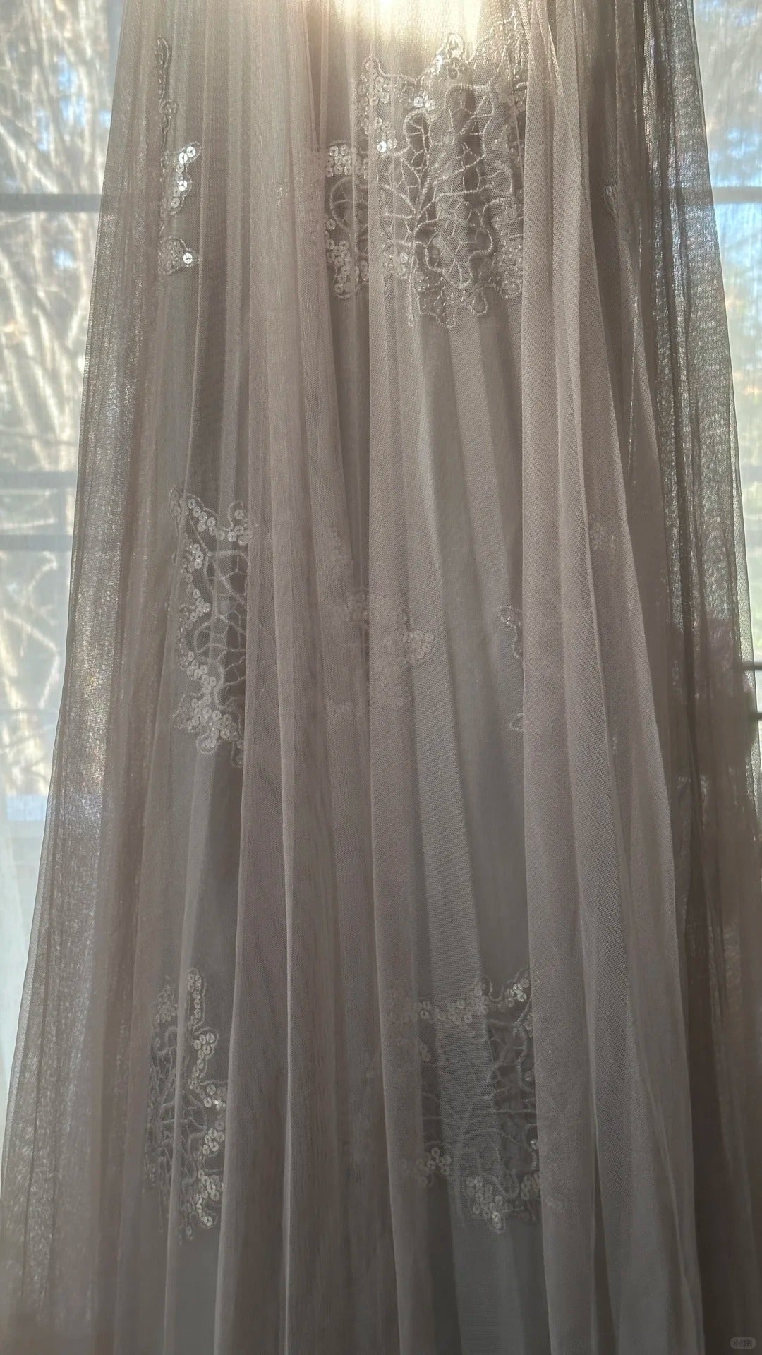 Gray Purple Romantic Fashion Elegant Exquisite Lace Floral Applique Long Tulle Fairy Ball Gown Evening Dress Birthday/Wedding Guest/Holiday Party Dress Prom Dress Valentine's Day Date Dress Bridesmaid Dress 4031