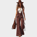 Fringe Strap Wide-Leg Jumpsuit