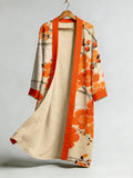 Vintage Japanese Plum Blossom Flowy Linen Long Kimono