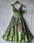 Elegant Green and Purple Lace Dress 3c14