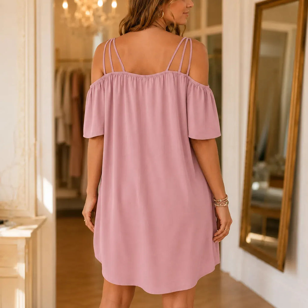 Wearbella – Off Shoulder Mini Dress with Flutter Sleeves