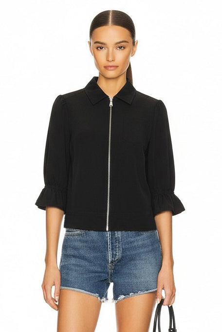 3/4 Sleeve Zip Up Jacket