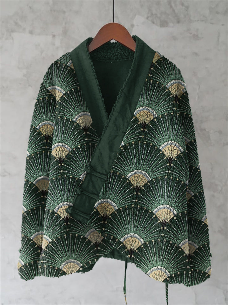 Japanese Style Uchiwa Inspired Design Kimono