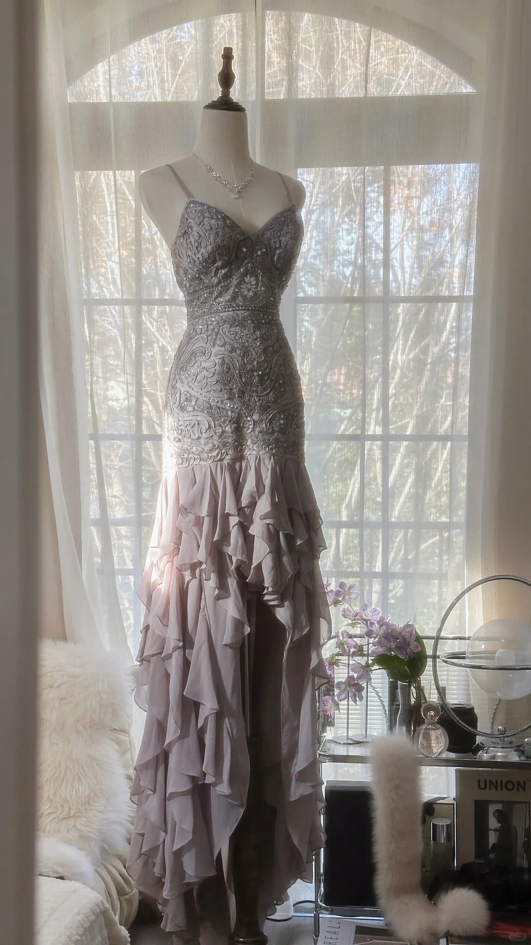 Vintage Evening Dresses, Sleeveless Long Party Gowns  25519