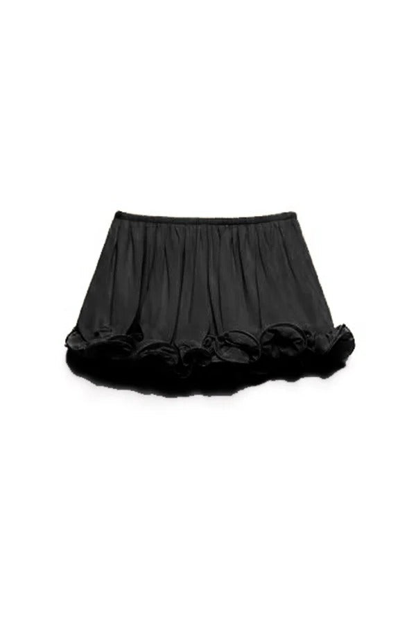 Delicate Romantic Drama Chiffon Wavy Ruffles Elastic Waist Loose Shorts