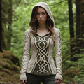 Vintage Celtic Knot Mystical Cozy Hooded Slim Fit Sweater