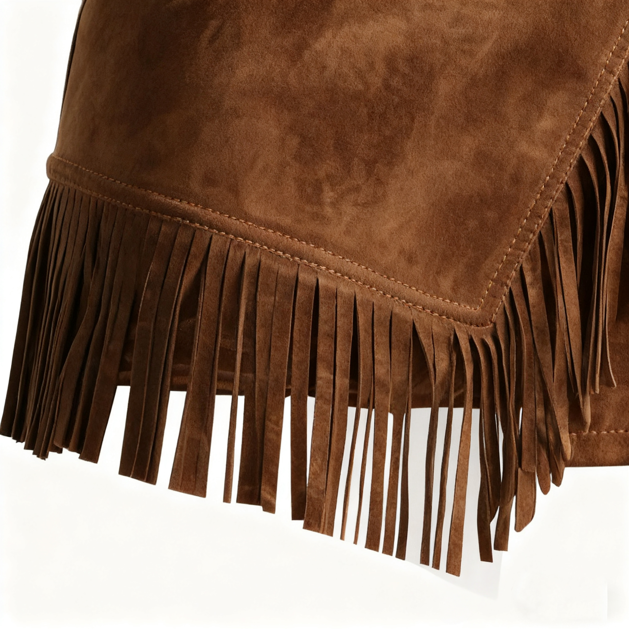 Retro Western Suede Short Skirt