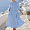 Costera – Flowy Pintuck Shirt Dress, Linen-look, Midi Length