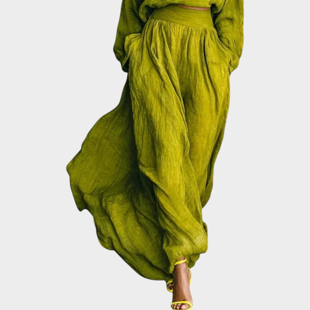 Flowy High-Neck Two-Piece Set