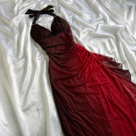 Burgundy red/indigo/navy blue shiny elegant strappy long tulle ball gown evening dress birthday party dress