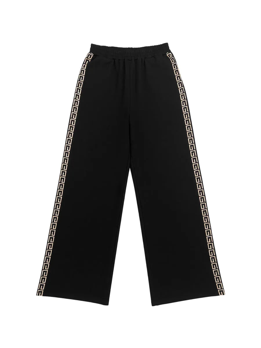 Loose Printed Solid Color Casual Pants Bottoms Trousers